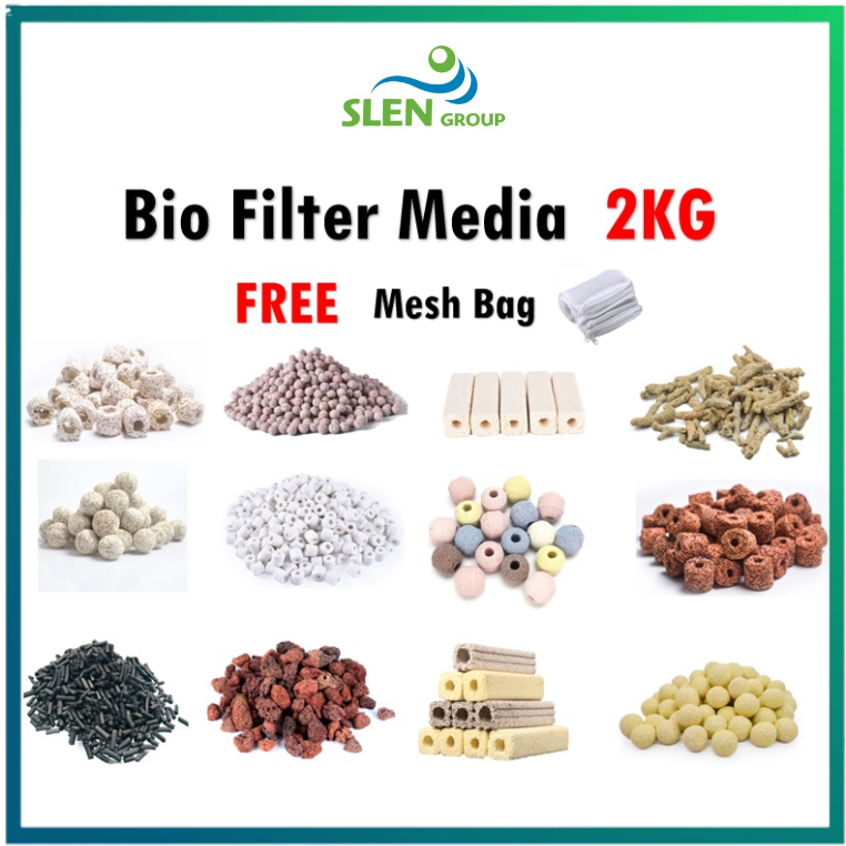 SLEN 2kg Aquarium Bio Filter Media Bacteria Nitrifying Coral Bio Ring ...