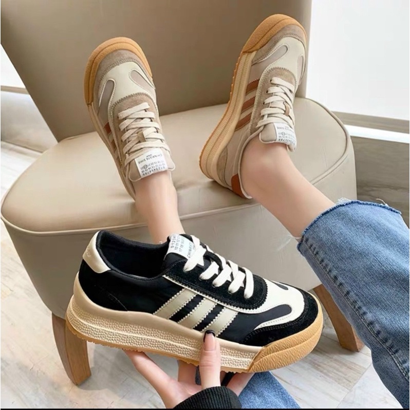 Elevator Shoes With 3 Stripes Pattern For Women New | Shopee Malaysia