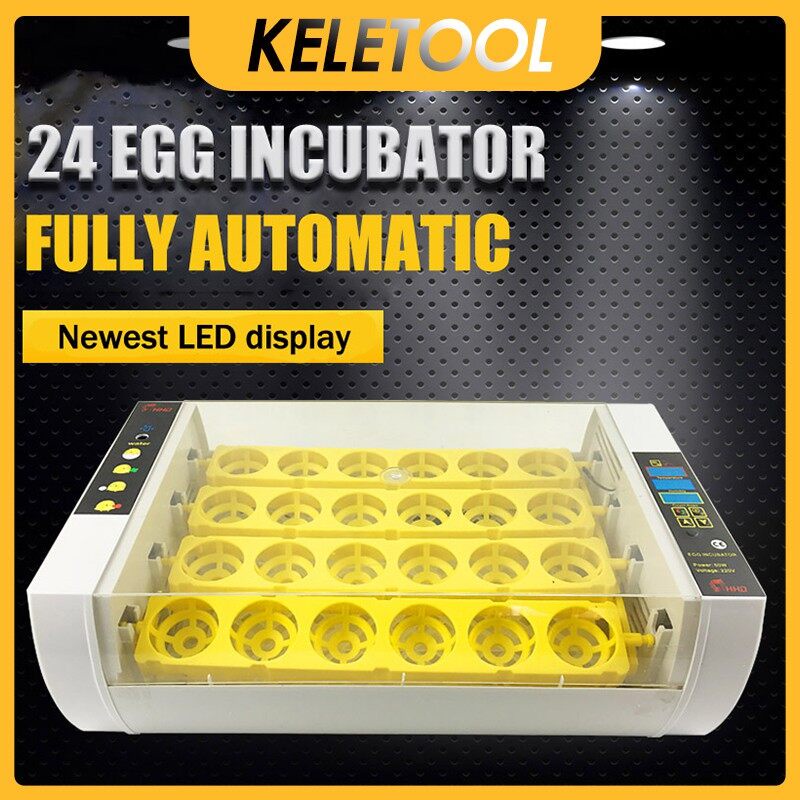 24 Eggs Incubator Brooder Bionic Waterbed Design Goose Duck Quail ...