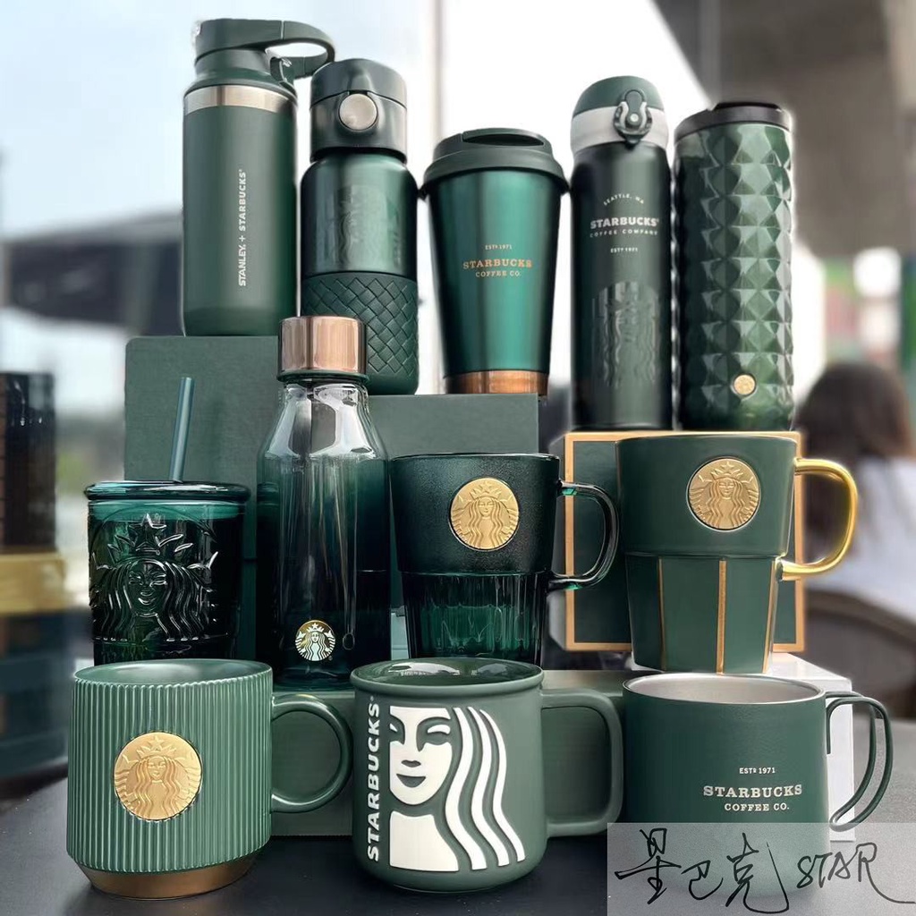 Starbucks China 2021 Siren Mermaid Classic Emerald Dark Green Series Thermos Thermal Tumbler Mug