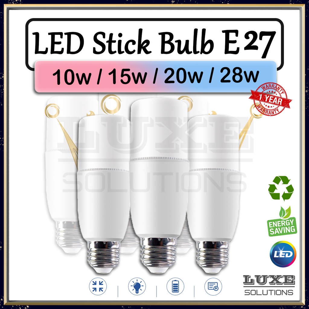 E27 Bulb LED Luminous Lamp Stick Bulb 10W 15W 20W 28W E27 Screw Type