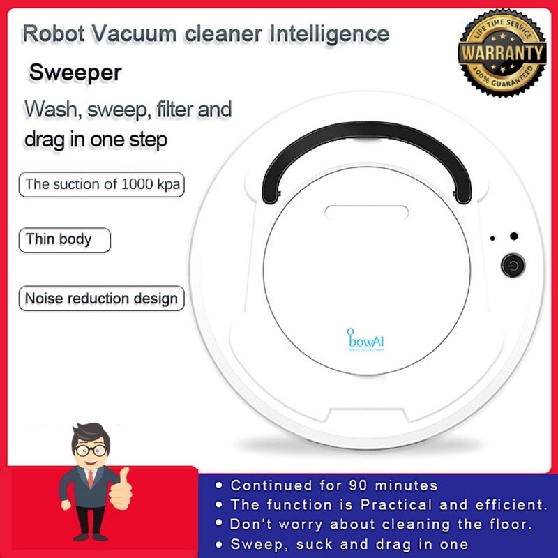 READY STOCK Robot BowAI 1800PA Smart Sweeper Full Function With Affordable Price for vacuum