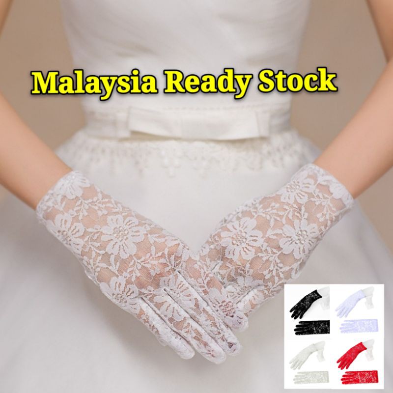 Zeena Lace Sarungtangan Handlace And Handsock Panjang Bridal Pengantin Kawin Sarung Tangan Nikah 7805