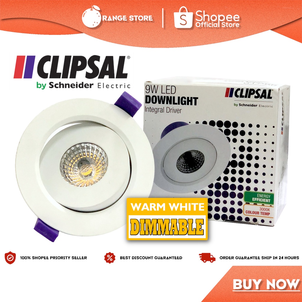 CLIPSAL Led Dimmable Downlight Spotlight 9W Warm white 3000K Schneider