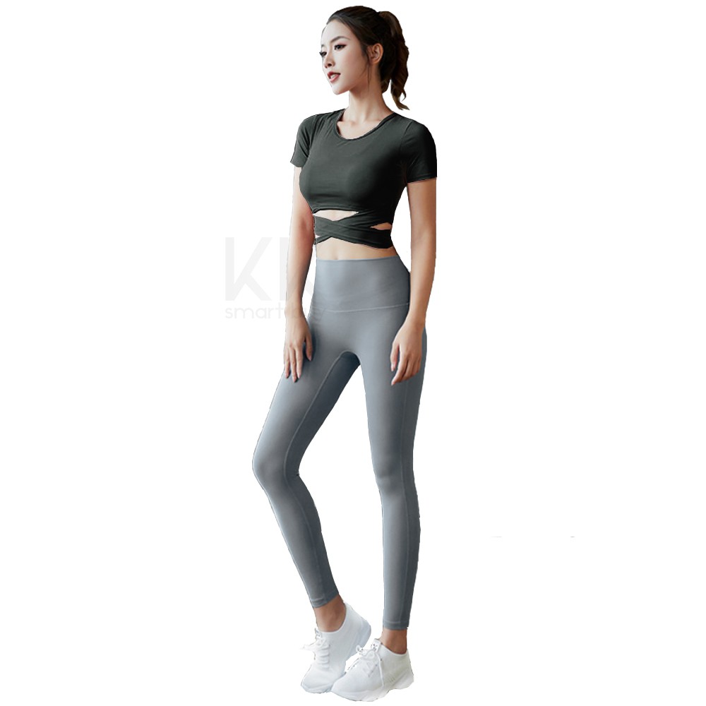 2 pcs (Top + Bottom) Yoga clothes exercise fitness pants gym top shirt  zumba pilates yoga jogging pant set | Shopee Malaysia