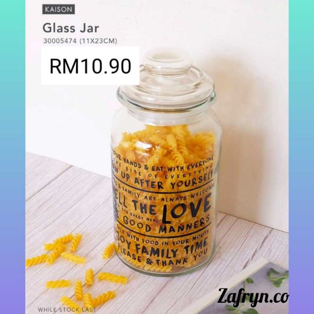 Kaison Glass Jar/ Gelas Balang pelbagai Guna Shopee Malaysia