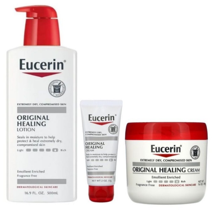 Eucerin Original Healing Lotion / Cream, (30ml/57g/500ml/454g) Shopee