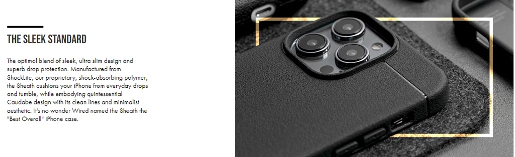 CAUDABE SHEATH minimalist shock magcharge casing case for iPhone 15 14 ...