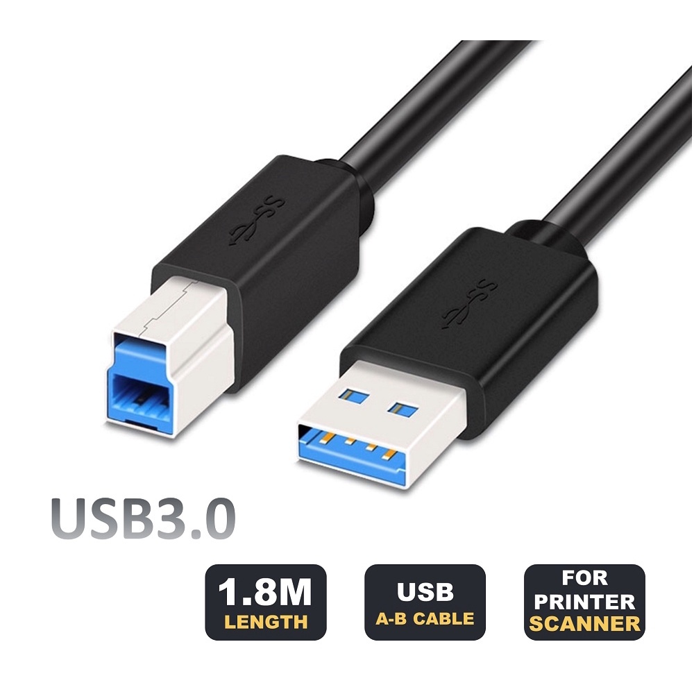 USB 3.0 Type A to B Male M/M Scanner Printer Cable | Shopee Malaysia
