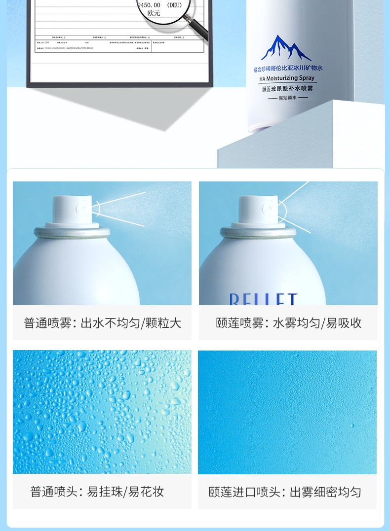 RELLET Toner Hyaluronic Acid Moisturizing Spray Hydrating Soothing ...