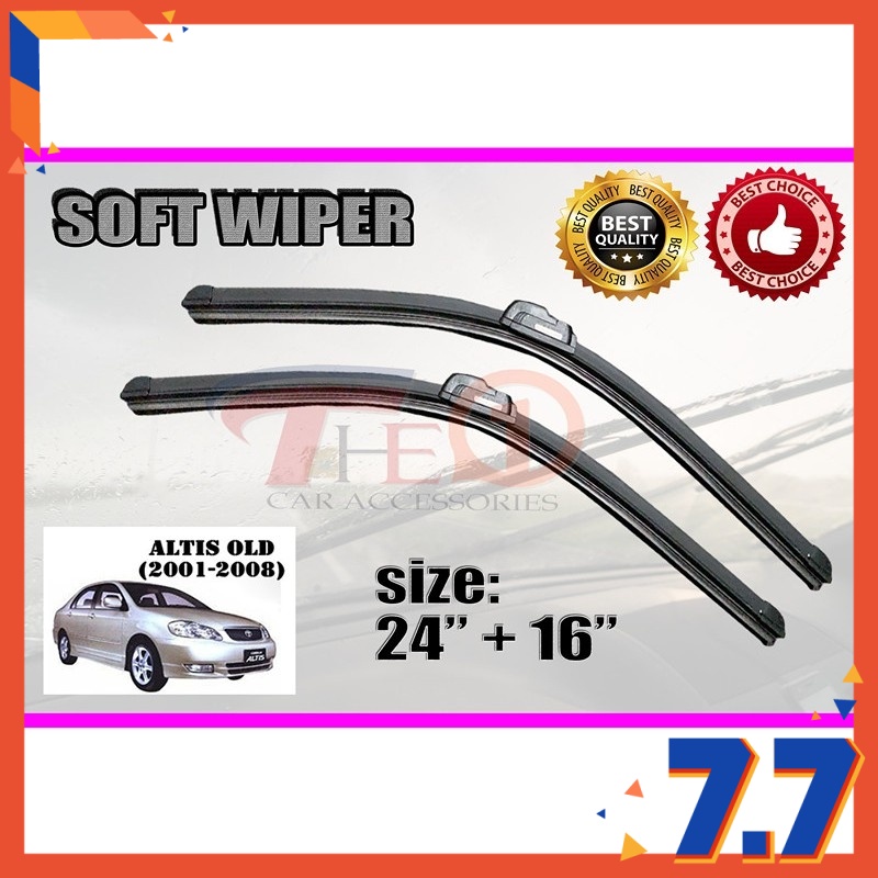 Soft Rubber Wipers Car Wiper Blade Toyota Altis (20012008) Blade Set