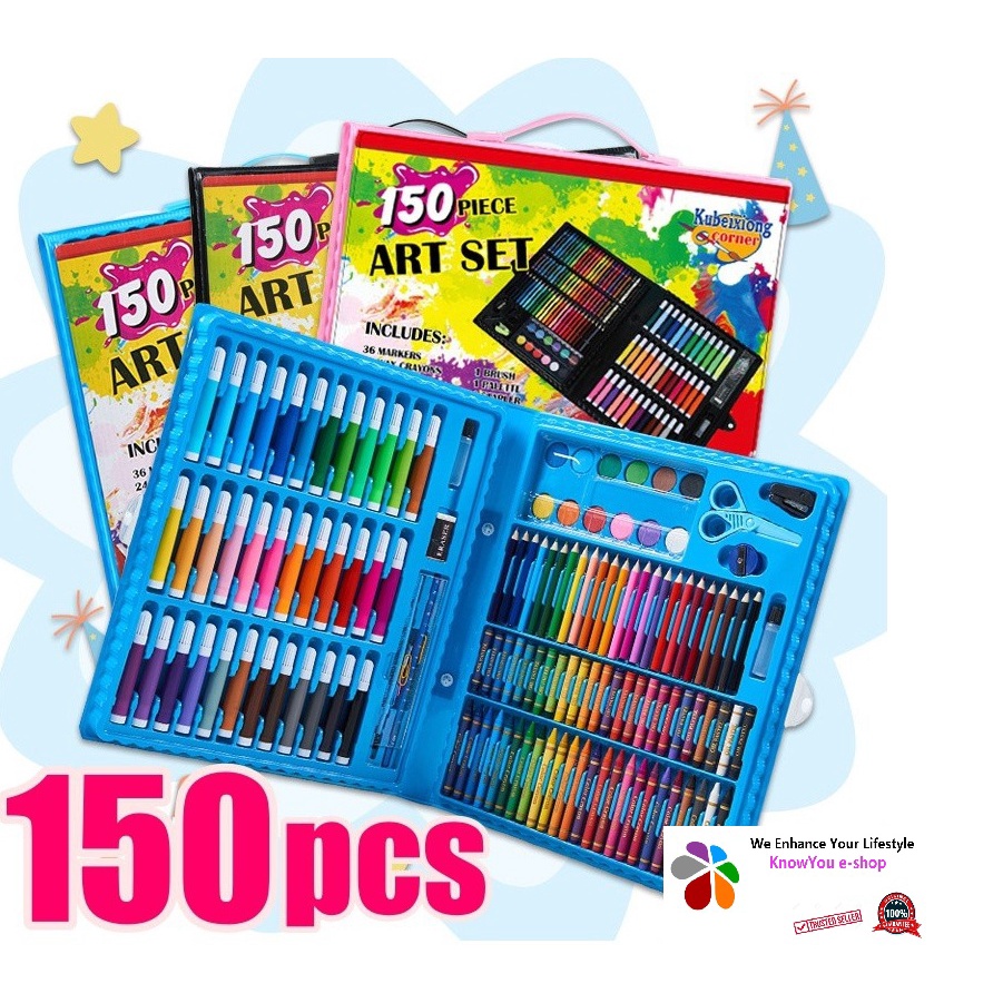 🇲🇾 KL READY STOCK Drawing Art Set 150pcs Kids Painting Pen Colour
