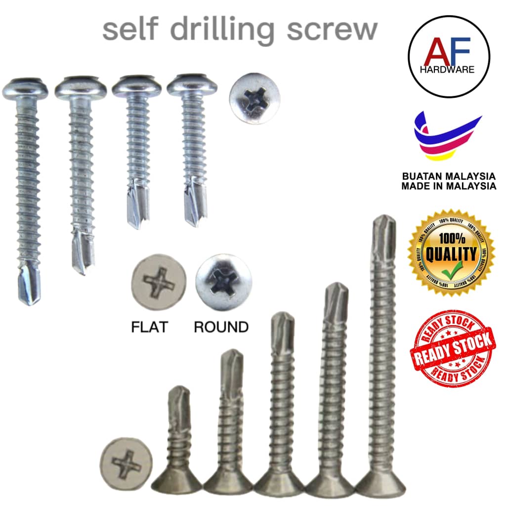 Self-Drilling Screw round head flat head screw Metal Aluminium Awning ...