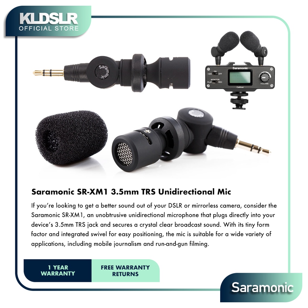 Saramonic SR-XM1 3.5mm TRS Unidirectional Mic for DSLR Cameras and ...