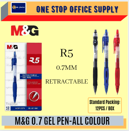 M&G R5 RETRACTABLE GEL PEN 0.7 -ALL COLOUR | Shopee Malaysia
