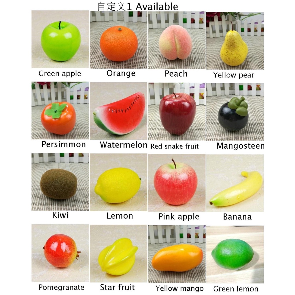 Variety Artificial Fruit Decor Fake Home Lifelike Plastic Kitchen Party