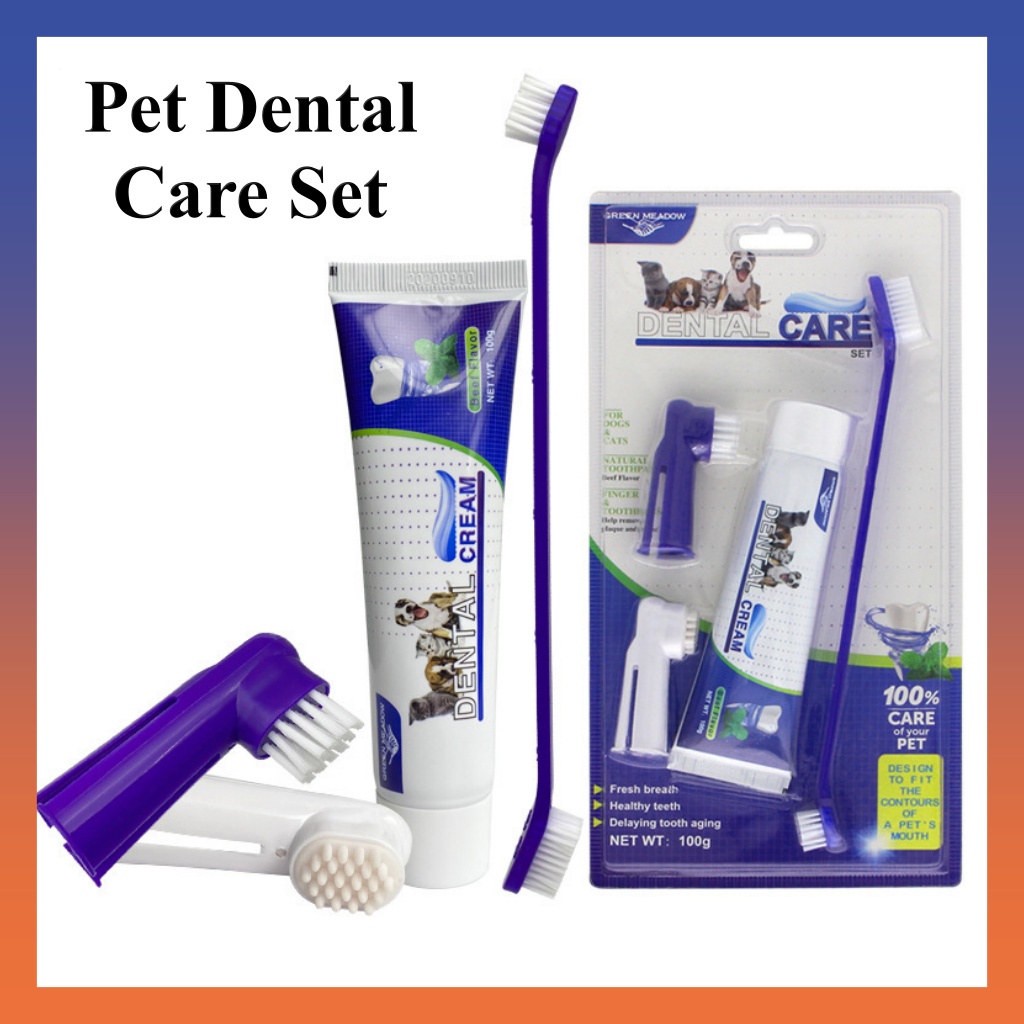 Pet Dog Cat Toothpaste Set Cat Toothbrush Dog Finger Toothbrush Berus ...