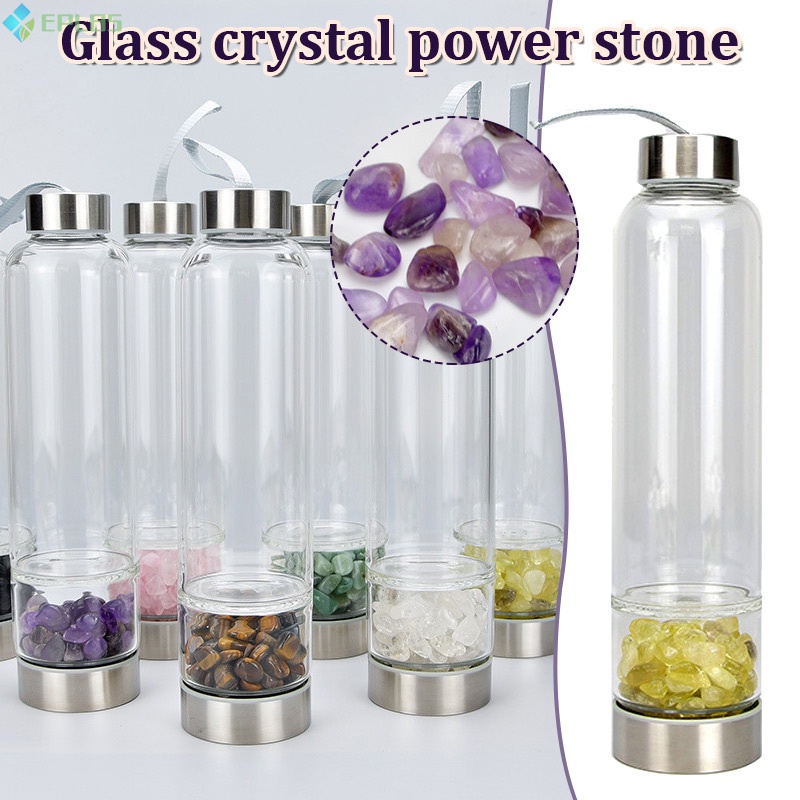 500Ml Creative Natural Crystal Glass Water Bottle Irregular Stone Cup