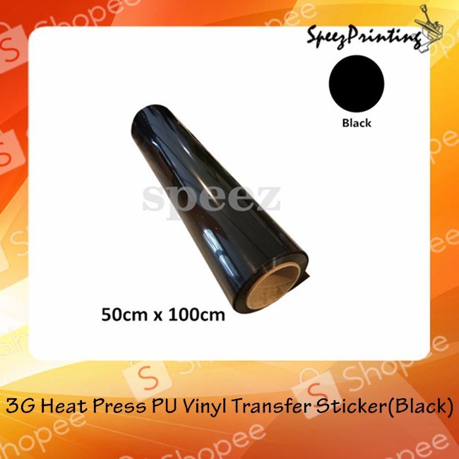 3G Heat Press PU Vinyl Transfer Sticker (Black) | Shopee Malaysia
