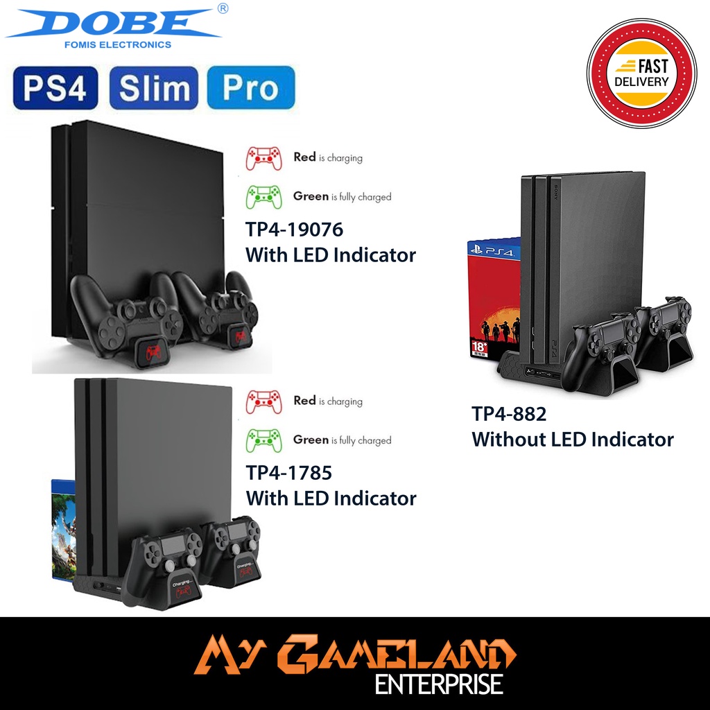PS4 Dobe Slim / Pro / First Model Multifunction Cooling Stand With LED ...
