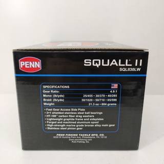 Penn Squall II 30LW Reel SQLII30LW