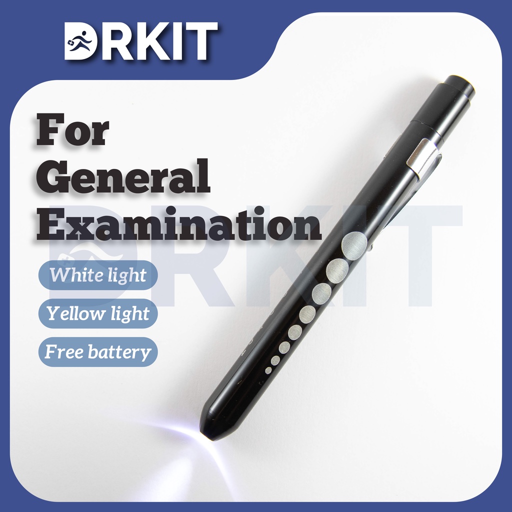 Pen Torch Light Pen Light Free Battery LED EMT Emergency Kit WHITE