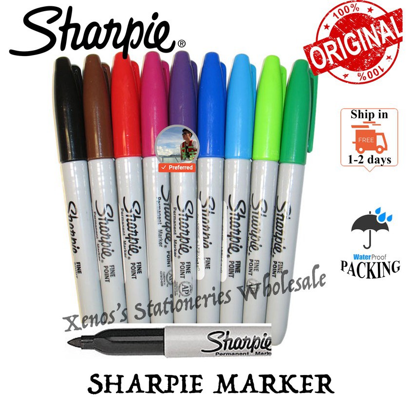 SHARPIE FINE PERMANENT MARKER (READY STOCK / 100% ORIGINAL) | Shopee ...