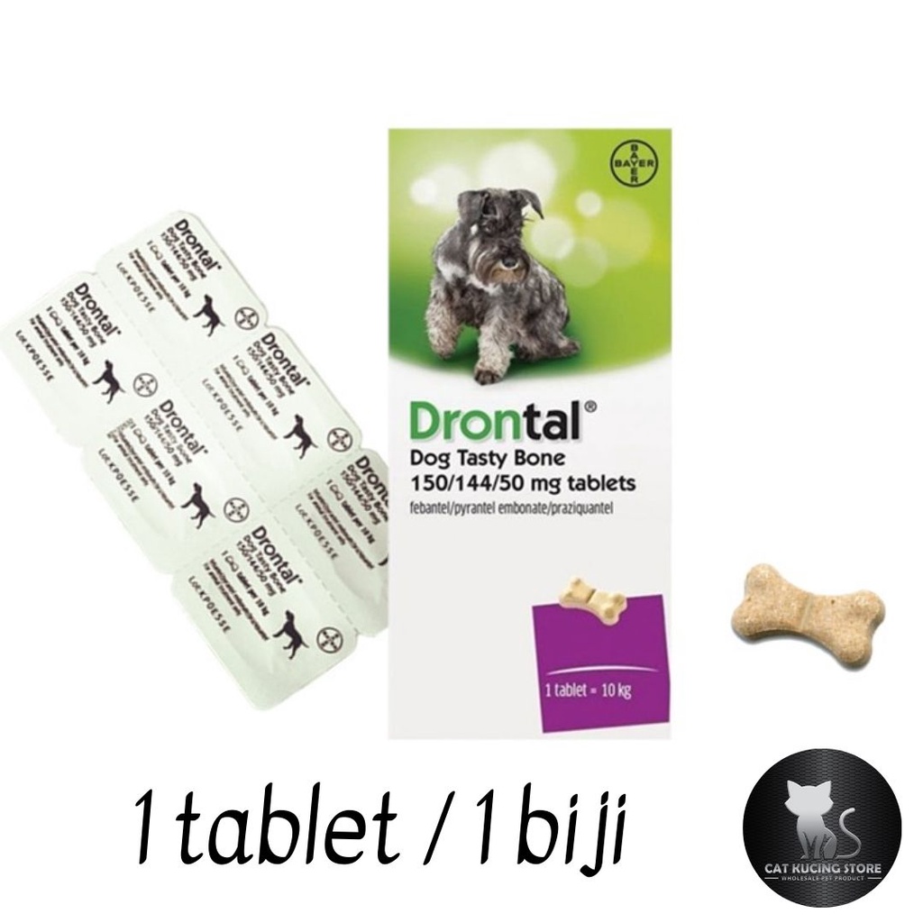 Bayer Original Drontal Dog Tasty Bone Flavour Deworm Tablet (1 Tablet