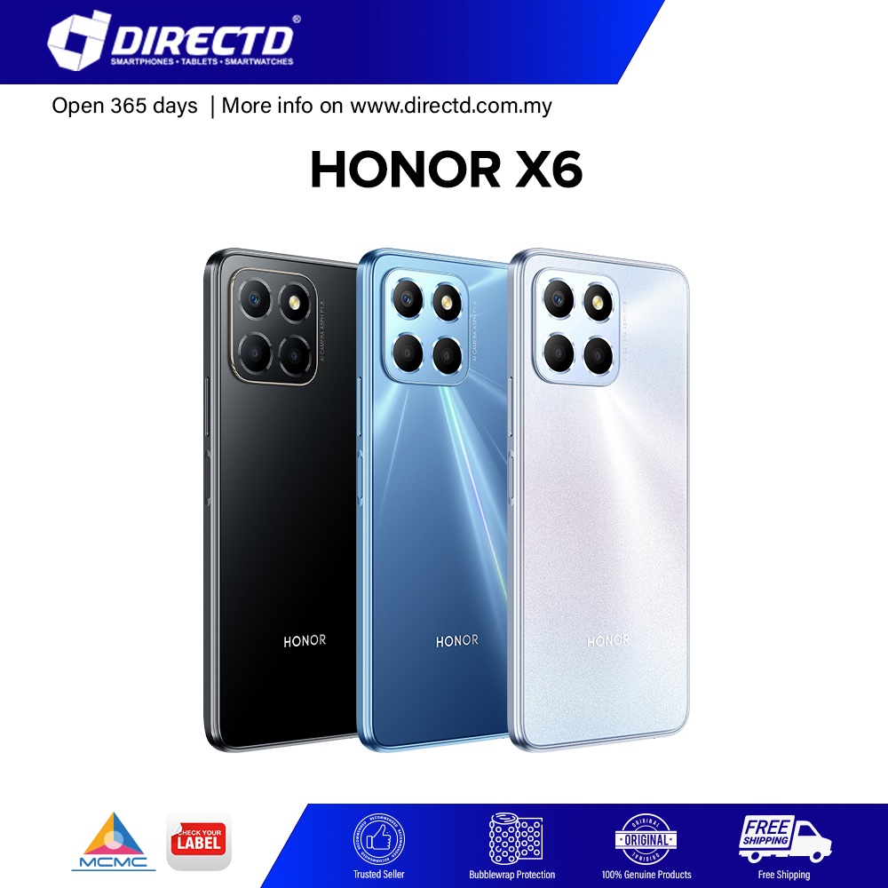 [NEW] HONOR X6 [4GB RAM | 128GB ROM] 50MP Triple Camera | Shopee Malaysia