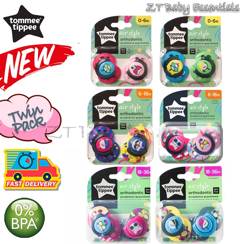 Tommee Tippee Fun Style Soother 0-6M (Pack Of 2) main image 0