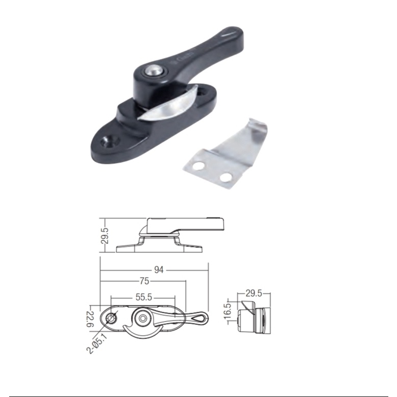 JAD JDWSL958 Crescent Sliding Window Lock Handle Shopee Malaysia