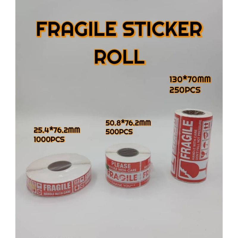Roll Fragile Sticker Handle With Care Sticker | Shopee Malaysia
