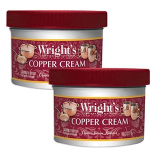 Wrights Copper and Brass Polish and Cleaner Cream- 8 Ounce - 2 Pack -  Gently Clean and Remove Tarnish Without Scratching8 Ounce (Pack of 2)