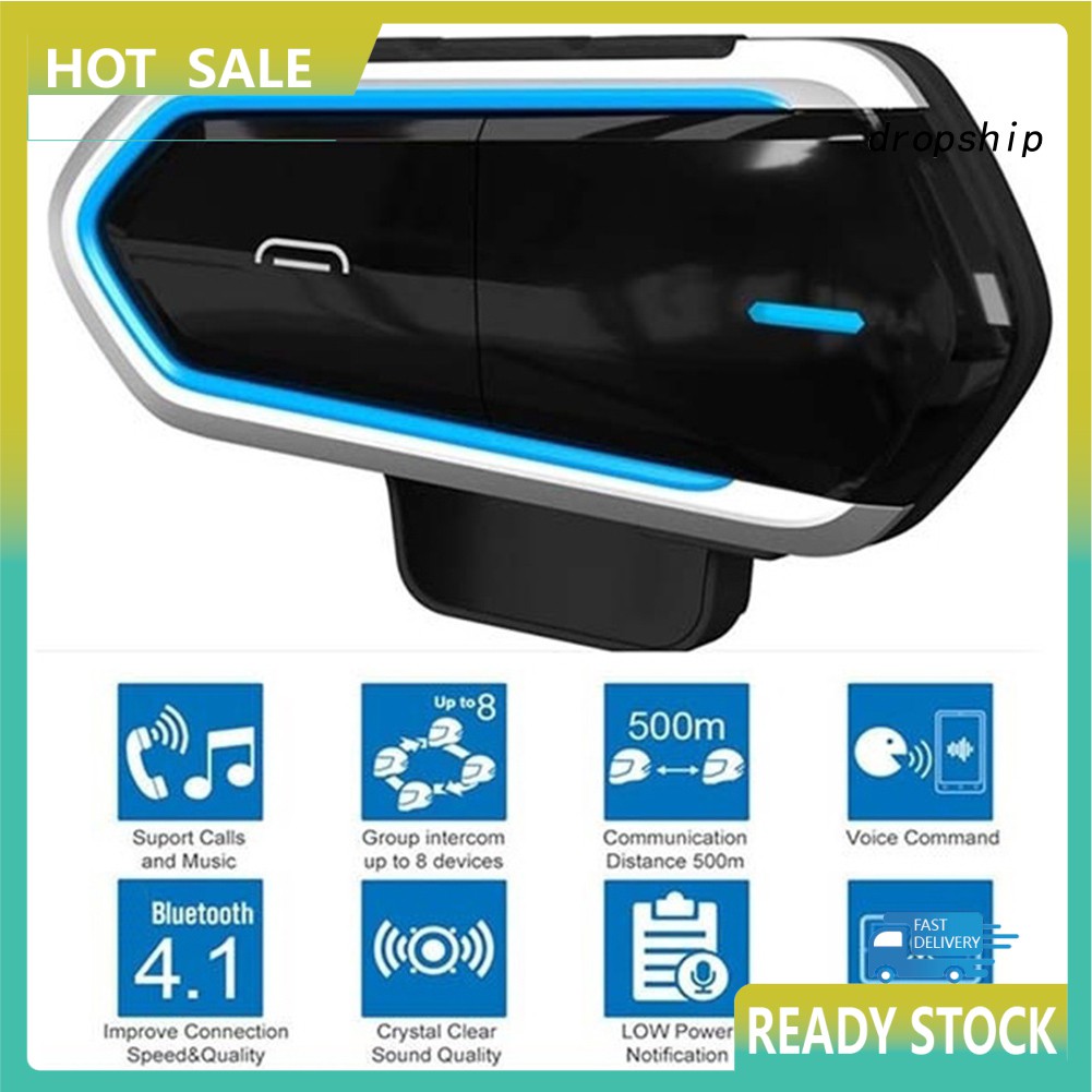 DRO_B35 Motorcycle Riders Helmet Bluetooth 4.1 Headset