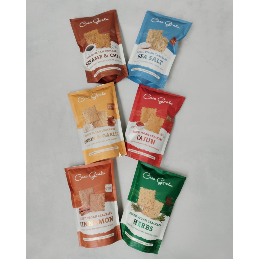 Casa grata crackers vegan snack gulten free natural 70gr | Shopee Malaysia