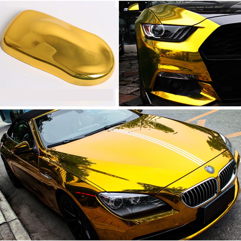 152CM Gold Vinyl Wrap Film Sticker Covering Film Car Sticker Chrome
