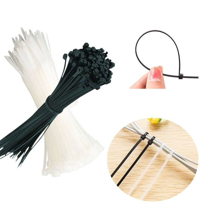 100pcs Cable Tie Nylon Self Locking Nylon Wire Cable Zip Cable Ties ...