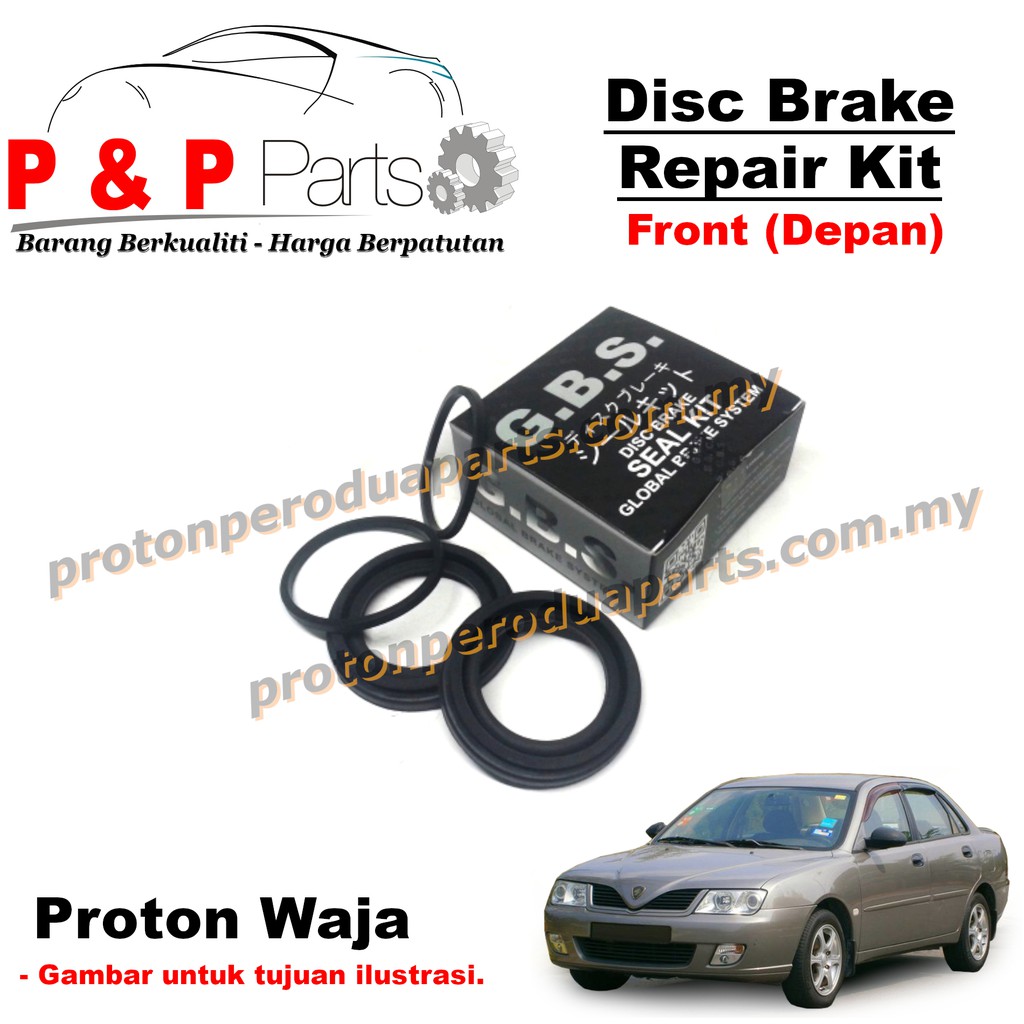 Front Disc Brake Caliper Rebuild / Repair Kit for Proton Waja Persona