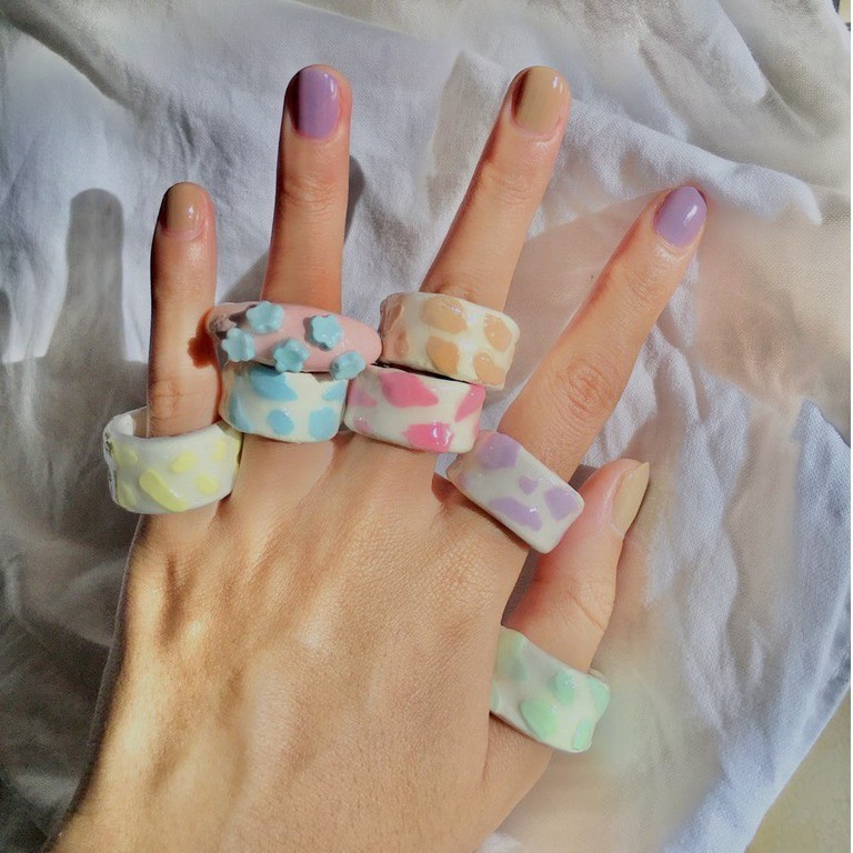 Cute deals clay rings