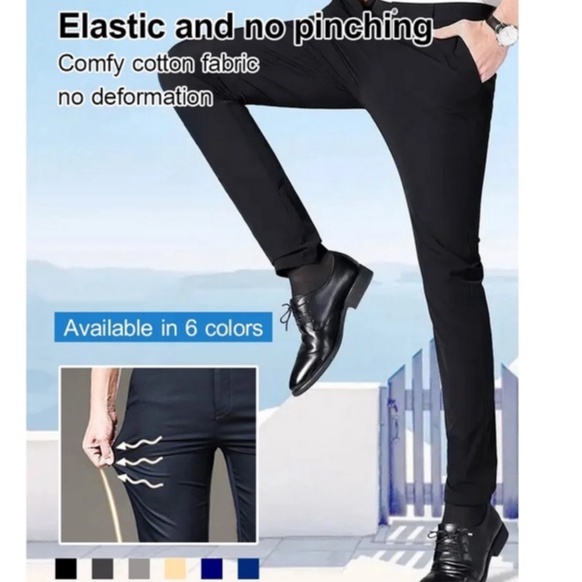 Men's ice silk suit pants Tencel Nonironing Wrinkle Resistant Suit