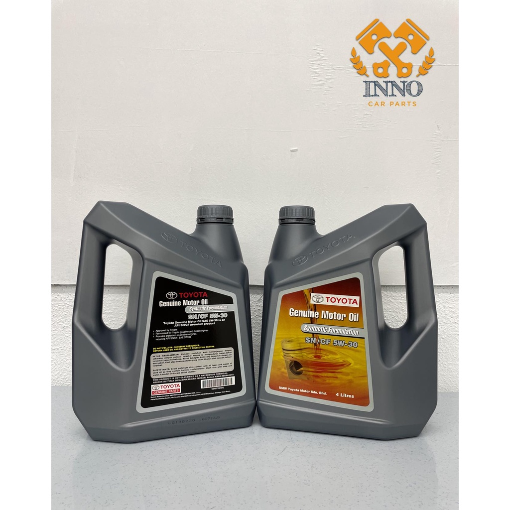 TOYOTA ENGINE OIL SN/CF 5W-30 (4L) | Shopee Malaysia