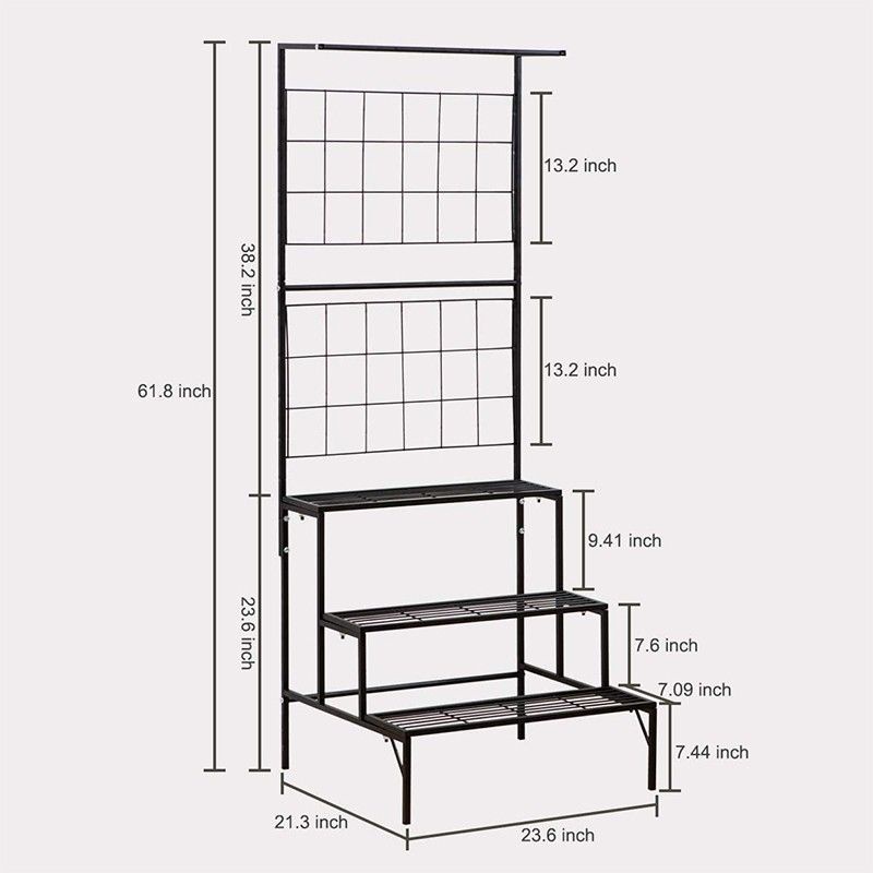 3 Tier Rack Hanging Flower stand shelf rack Garden Multipurpose ...