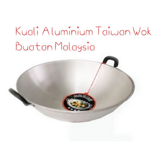 KUALI ALUMINIUM TAIWAN STYLE DOUBLE HANDLE ALUMINIUM COOKING WOK KUALI ...