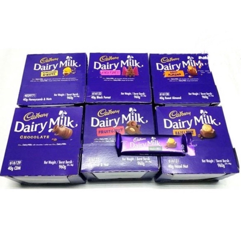 Cadbury Dairy Milk 24pcs X 37g40g *Milk Chocolate/Hazelnut/Almond