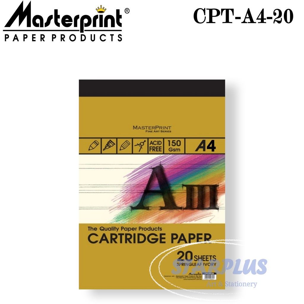 (Starplus) Masterprint Cartridge Paper Pad A4/A3 - 150gsm(20 Sheets ...