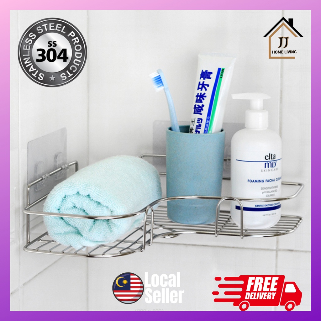 SUS 304 Stainless Steel Wall ( Corner Rack ) Hanging Holder Caddy ...