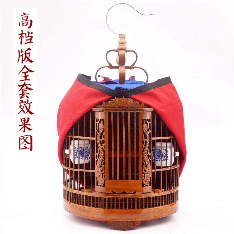 Bamboo bird cage】画眉鸟笼竹制专用八哥鹩哥玉鸟特大号贵州精品
