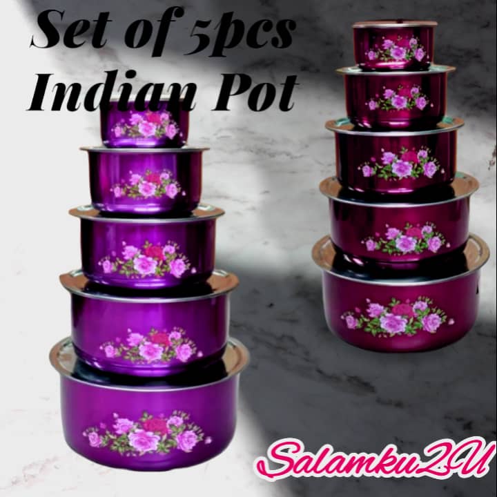 Set of 5pcs Indian Pot Flower Indian Pan 5pcs Insian Pan Stock Pot ...
