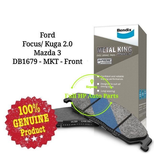 Original Bendix DB1679MKT Front Brake Pad Ford Focus/ Kuga 2.0/ Mazda 3/ Mazda Biante/ Mazda 5