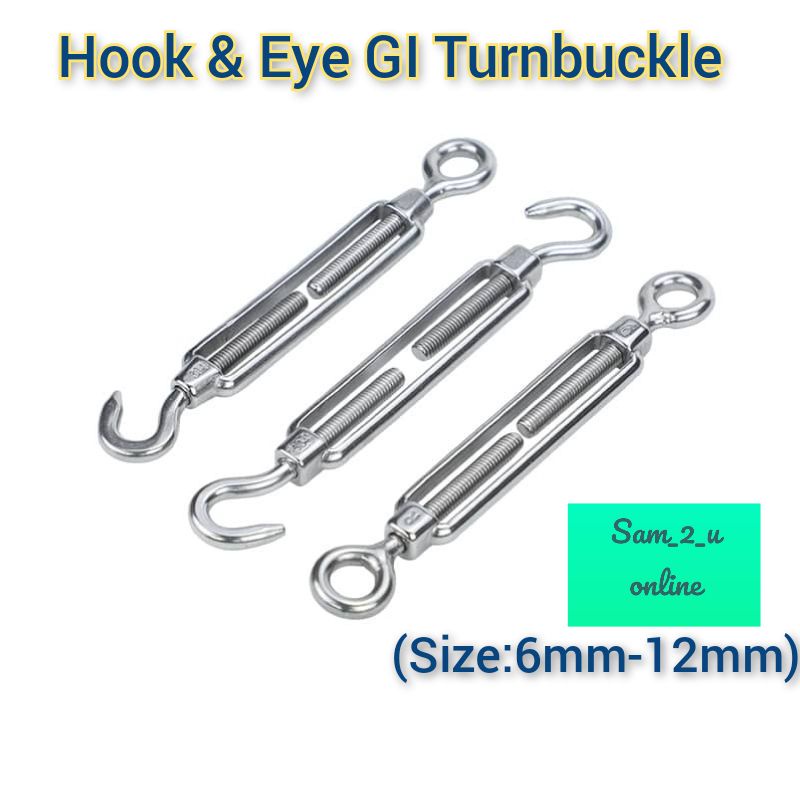 Hook & Eye Turnbuckle 6mm GALV.